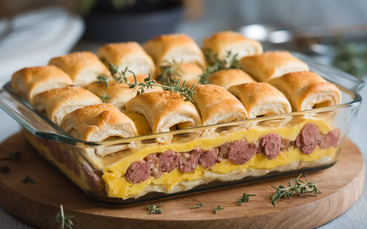 Delicious Sausage and Egg Casserole with Crescent Rolls Recipe