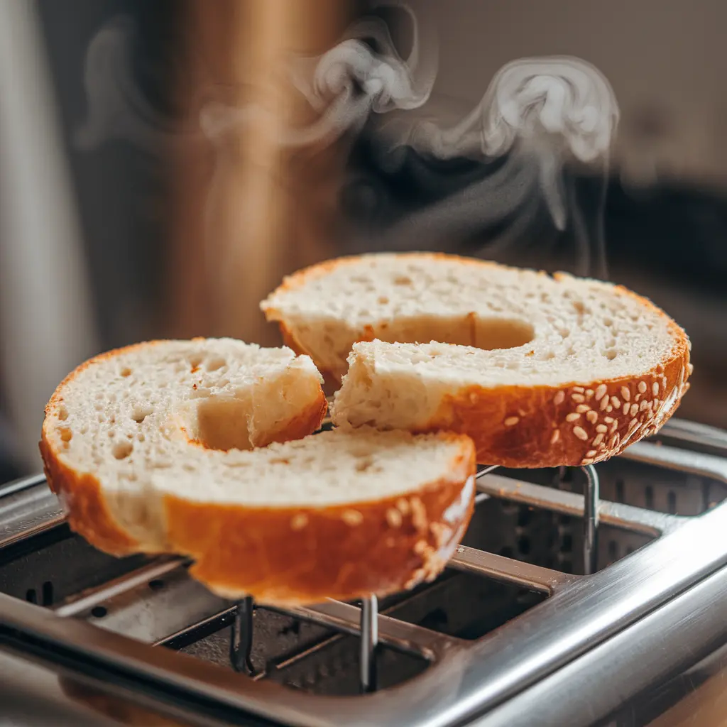 step 2 to make bagel with cream cheese